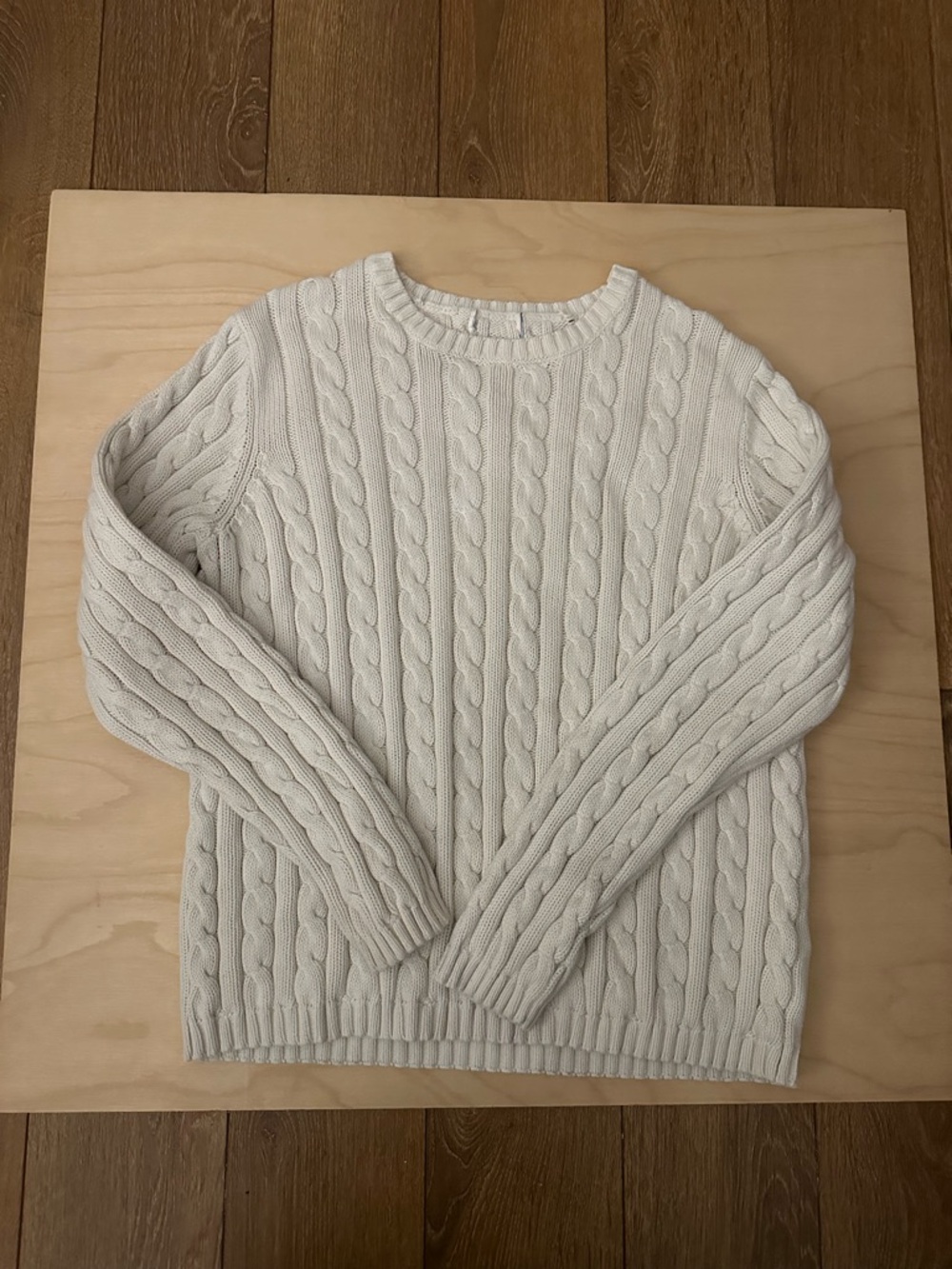 Women's Cable Knit Crewneck Sweater - Cream